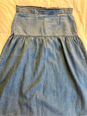 Time and Tru Blue Denim Dropwaisted A-Line Skirt